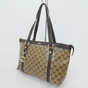 Gucci GG Crystal Abbey Tote Bag Brown